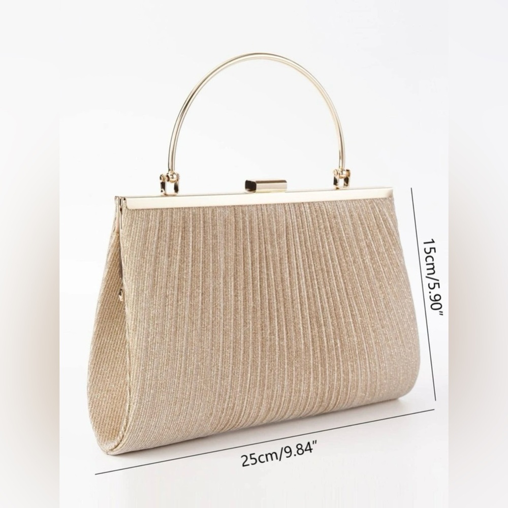 Fashion Women's Evening Bag With Glitter. Available In Silver And Gold.